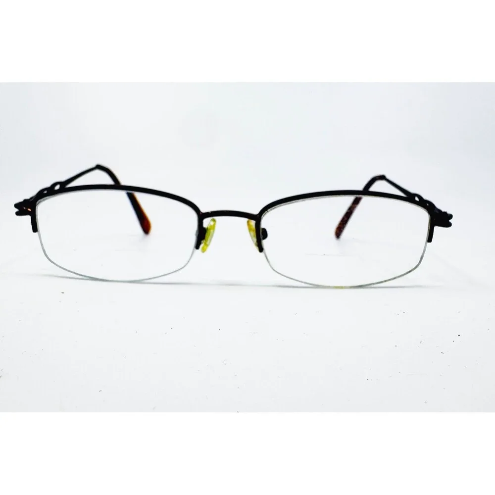 Unbranded Eyeglasses Frames Womens Brown Semi Rimless Chain Link 48-18-135